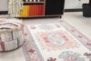 4x6 White Pink Turkish Rug, 4x6 Handwoven Wool Rug, 4x6 Oushak Rug, Handmade Rug, Living Room Rug, Vintage Rug, Kitchen Rug, Dining Rug - Görsel 4