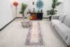 3x9 Pink Blue Vintage Rug, 3x9 Oushak Runner, Bohemian Runner, Handmade Rug, Antique Rug, Vintage Rug, Kitchen Runner, Hallway Rug Runner - Görsel 3