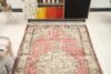 4x6 Pink Green Turkish Rug, 4x6 Handwoven Wool Rug, 4x6 Oushak Runner, Handmade Rug, Living Room Rug, Vintage Rug, Kitchen Rug, Neutral Rug - Görsel 6