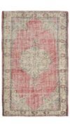 4x6 Pink Green Turkish Rug