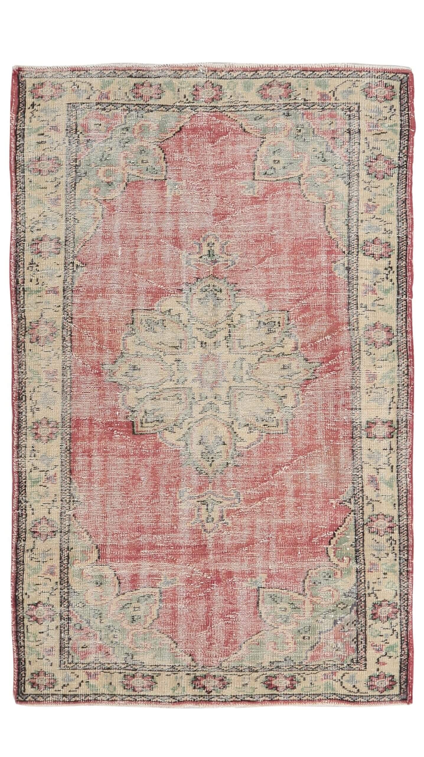 4x6 Pink Green Turkish Rug