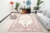 6x9 Pink Colorful Turkish Rug, 6x9 Oushak Area Rug, Vintage Handmade Rug, Boho Rug, Vintage Rug, Kitchen Rug, Living Room Rug, Antique Rug - Görsel 3