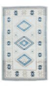 4x7 Beige Brown Blue Vintage Rug