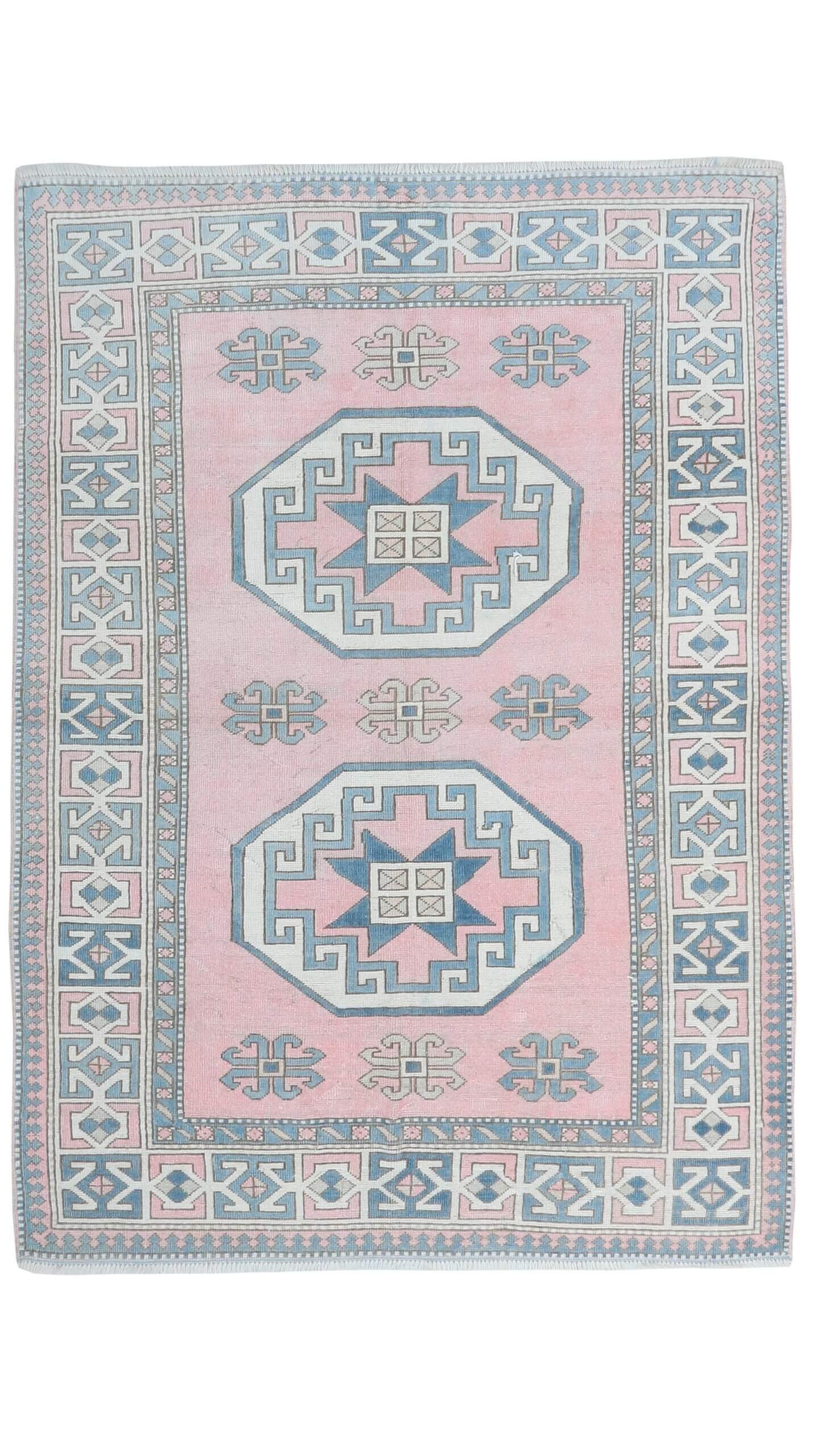 6x8 Pink Blue Turkish Rug