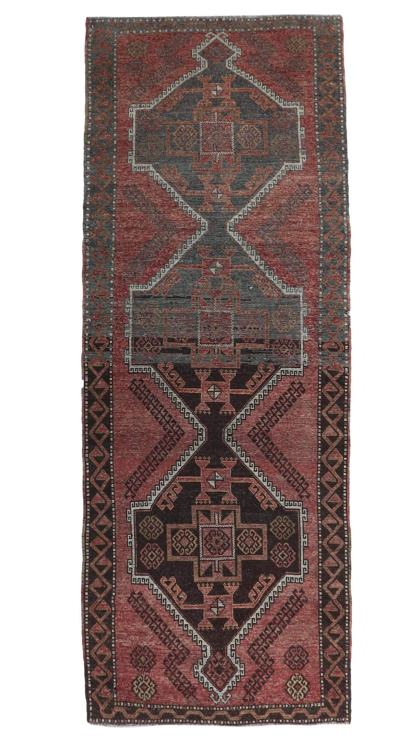 4x10 Vintage Red Brown Runner