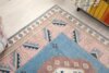 6x9 Blue Pink Turkish Rug, 6x9 Oushak Area Rug, Vintage Handmade Rug, Boho Rug, Vintage Wool Rug, Kitchen Rug, Living Room Rug, Antique Rug - Görsel 9
