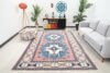 7x10 Pink Blue Turkish Rug, 7x10 Oversize Oushak Runner, Bohemian Wool Runner, Handmade Wool Rug, Floor Area Rug, Bedroom Rug, Kitchen Rug - Görsel 2