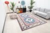 7x10 Pink Blue Turkish Rug, 7x10 Oversize Oushak Runner, Bohemian Wool Runner, Handmade Wool Rug, Floor Area Rug, Bedroom Rug, Kitchen Rug - Görsel 3