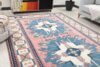7x10 Pink Blue Turkish Rug, 7x10 Oversize Oushak Runner, Bohemian Wool Runner, Handmade Wool Rug, Floor Area Rug, Bedroom Rug, Kitchen Rug - Görsel 4