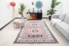 6x9 Pink Blue Turkish Rug, 6x9 Oushak Area Rug, Vintage Handmade Rug, Boho Wool Rug, Vintage Rug, Kitchen Rug, Living Room Rug, Antique Rug - Görsel 2