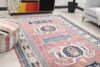 6x9 Pink Blue Turkish Rug, 6x9 Oushak Area Rug, Vintage Handmade Rug, Boho Wool Rug, Vintage Rug, Kitchen Rug, Living Room Rug, Antique Rug - Görsel 4