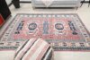 6x9 Pink Blue Turkish Rug, 6x9 Oushak Area Rug, Vintage Handmade Rug, Boho Wool Rug, Vintage Rug, Kitchen Rug, Living Room Rug, Antique Rug - Görsel 9