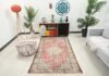 4x6 Pink Green Turkish Rug, 4x6 Handwoven Wool Rug, 4x6 Oushak Runner, Handmade Rug, Living Room Rug, Vintage Rug, Kitchen Rug, Neutral Rug - Görsel 2