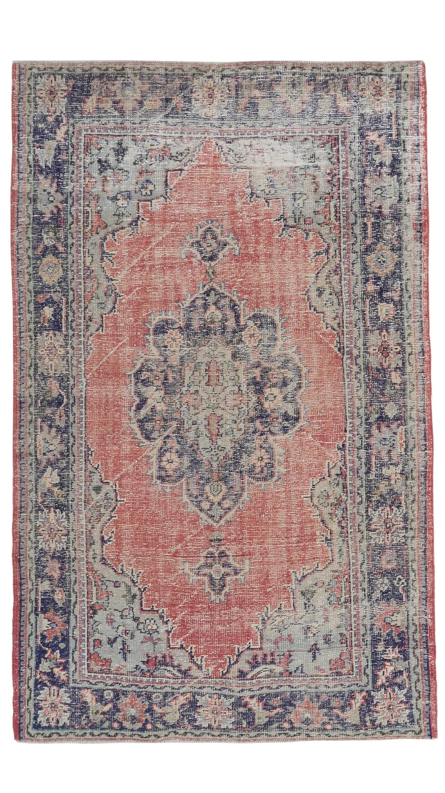 5x8 Turkish Red Blue Rug