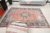 5x8 Turkish Red Blue Rug, 5x8 Handmade Area Rug, Oushak Runner, Bohemian Rug, Antique Rug, Bedroom Rug, Vintage Rug, Kitchen Livingroom Rug - Görsel 9