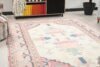 6x9 Pink Colorful Turkish Rug, 6x9 Oushak Area Rug, Vintage Handmade Rug, Boho Rug, Vintage Rug, Kitchen Rug, Living Room Rug, Antique Rug - Görsel 5