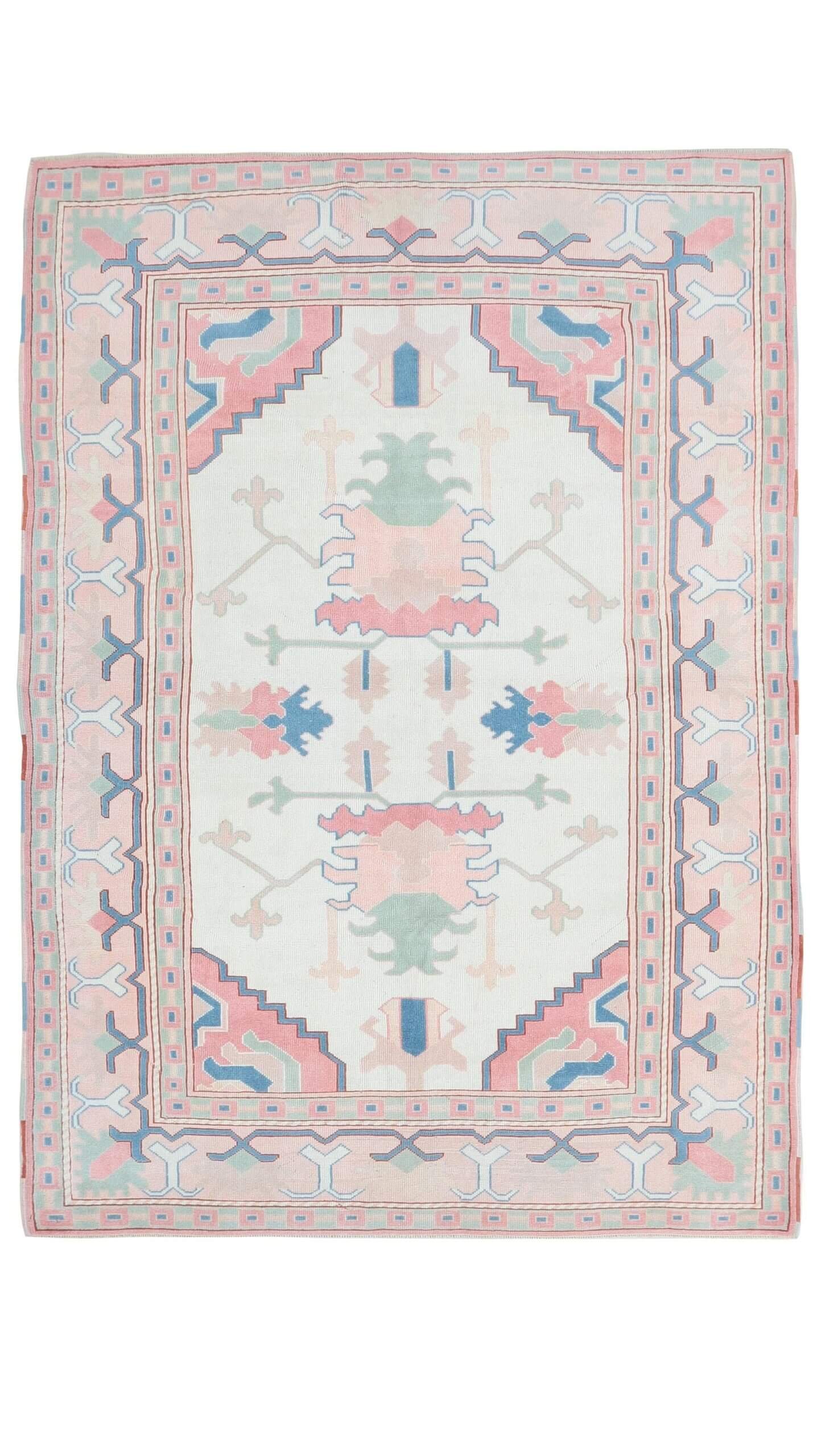 6x9 Pink Colorful Turkish Rug