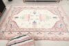 6x9 Pink Colorful Turkish Rug, 6x9 Oushak Area Rug, Vintage Handmade Rug, Boho Rug, Vintage Rug, Kitchen Rug, Living Room Rug, Antique Rug - Görsel 9