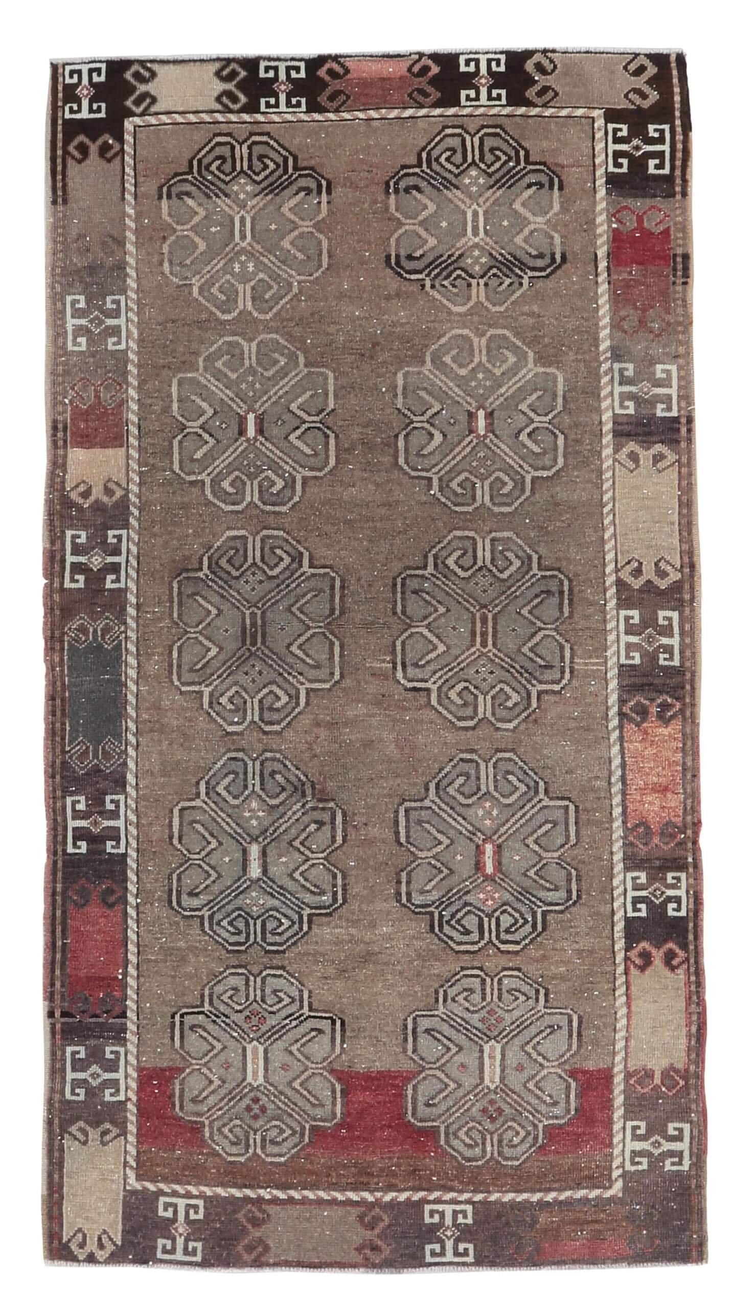 3x6 Brown Red Turkish Rug