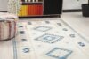 4x7 Beige Brown Blue Vintage Rug, Antique Area Rug, 4x7 Oushak Runner, Bohemian Rug, Handmade Wool Rug, Turkish Wool Rug, Kitchen Cotton Rug - Görsel 5