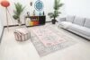 6x8 Pink Blue Turkish Rug, 6x8 Oushak Area Rug, Handmade Wool Rug, 6x8 Oversized Rug, Patterned Vintage Rug, Kitchen Rug, Living Room Rug - Görsel 3