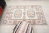 4x7 Pink Blue Handwoven Rug, Bedroom Area Rug, 4x7 Oushak Runner, Bohemian Wool Rug, Vintage Wool Rug, Antique Rug, Colorful Rug,Kitchen Rug - Görsel 9