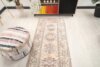 3x9 Pink Blue Vintage Rug, 3x9 Oushak Runner, Bohemian Wool Runner, Handmade Rug, Antique Rug, Vintage Rug, Kitchen Runner, Hallway Runner - Görsel 6