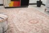 7x9 Brown Red Turkish Rug, 7x9 Oushak Rug, Faded Bedroom Handmade Rug, Boho Rug, Patterned Vintage Rug, 7x9 Kitchen Wool Rug,Living Room Rug - Görsel 4