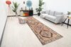 4x13 Red Gray Wool Turkish Runner, 4x13 Muted Oushak Runner, 4x13 Bohemian Runner, Handmade Rug, Vintage Runner, Patterned Runner, Faded Rug - Görsel 3
