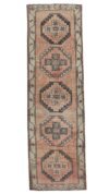 4x13 Red Gray Wool Turkish Runner