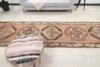 4x13 Red Gray Wool Turkish Runner, 4x13 Muted Oushak Runner, 4x13 Bohemian Runner, Handmade Rug, Vintage Runner, Patterned Runner, Faded Rug - Görsel 9