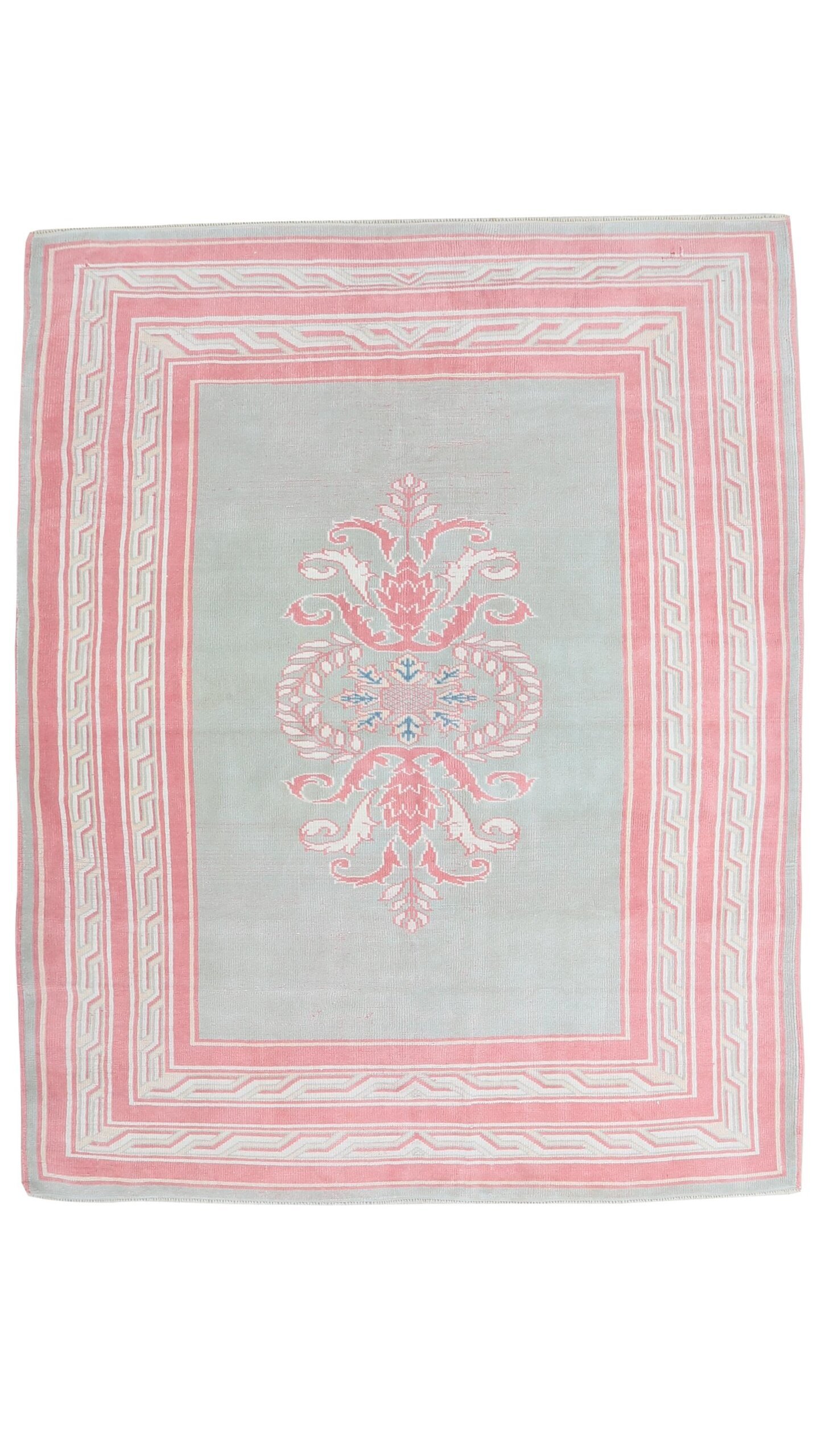 6x7 Blue Pink Turkish Rug