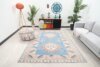6x9 Blue Pink Turkish Rug, 6x9 Oushak Area Rug, Vintage Handmade Rug, Boho Rug, Vintage Wool Rug, Kitchen Rug, Living Room Rug, Antique Rug - Görsel 2