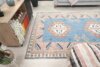 6x9 Blue Pink Turkish Rug, 6x9 Oushak Area Rug, Vintage Handmade Rug, Boho Rug, Vintage Wool Rug, Kitchen Rug, Living Room Rug, Antique Rug - Görsel 8