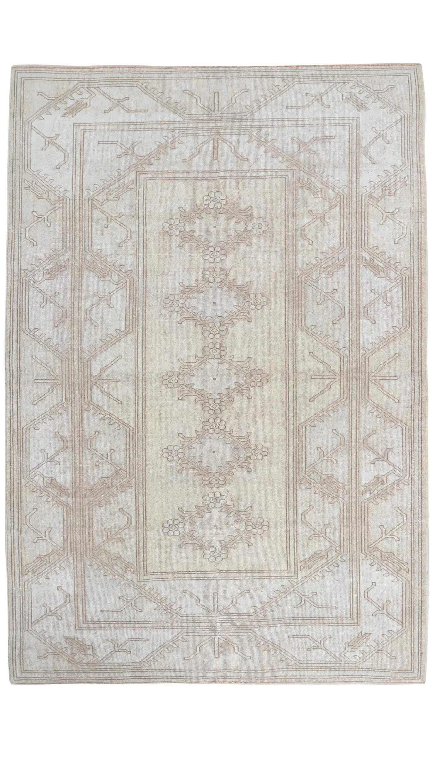7x10 Beige Brown Turkish Rug,