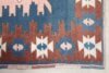 4x6 Blue Pink Red Turkish Rug, 4x6 Handwoven Rug, Oushak Area Rug, Handmade Rug, Living Room Rug, Vintage Rug, Kitchen Wool Rug, Faded Rug - Görsel 5