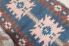4x6 Blue Pink Red Turkish Rug, 4x6 Handwoven Rug, Oushak Area Rug, Handmade Rug, Living Room Rug, Vintage Rug, Kitchen Wool Rug, Faded Rug - Görsel 6
