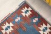 4x6 Blue Pink Red Turkish Rug, 4x6 Handwoven Rug, Oushak Area Rug, Handmade Rug, Living Room Rug, Vintage Rug, Kitchen Wool Rug, Faded Rug - Görsel 8