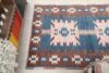4x6 Blue Pink Red Turkish Rug, 4x6 Handwoven Rug, Oushak Area Rug, Handmade Rug, Living Room Rug, Vintage Rug, Kitchen Wool Rug, Faded Rug - Görsel 9
