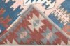 4x6 Blue Pink Red Turkish Rug, 4x6 Handwoven Rug, Oushak Area Rug, Handmade Rug, Living Room Rug, Vintage Rug, Kitchen Wool Rug, Faded Rug - Görsel 10