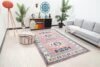 6x9 Pink Blue Turkish Rug, 6x9 Oushak Area Rug, Vintage Handmade Rug, Boho Wool Rug, Vintage Rug, Kitchen Rug, Living Room Rug, Antique Rug - Görsel 3