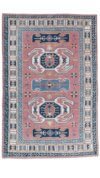 6x9 Pink Blue Turkish Rug