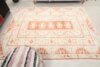 7x9 Beige Orange Turkish Rug, 7x9 Oushak Area Rug, Bedroom Handmade Rug, Bohemain Wool Rug, Vintage Rug, 7x9 Kitchen Rug, Living Room Rug - Görsel 9