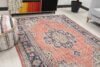 5x8 Turkish Red Blue Rug, 5x8 Handmade Area Rug, Oushak Runner, Bohemian Rug, Antique Rug, Bedroom Rug, Vintage Rug, Kitchen Livingroom Rug - Görsel 4