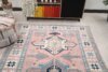 5x8 Turkish Pink Blue Rug, 5x8 Handmade Area Rug, Oushak Runner, Bohemian Rug, Antique Rug, Persian Rug, Vintage Rug, Kitchen Livingroom Rug - Görsel 6