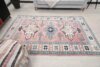 5x8 Turkish Pink Blue Rug, 5x8 Handmade Area Rug, Oushak Runner, Bohemian Rug, Antique Rug, Persian Rug, Vintage Rug, Kitchen Livingroom Rug - Görsel 8
