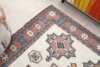 5x6 Blue Red Beige Vintage Rug, 5x6 Oushak Runner, Handwoven Rug, Handmade Rug, Living Room Rug, Turkish Wool Rug, Kitchen Rug, Neutral Rug - Görsel 8