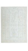 7x9 Beige Blue Orange Turkish Rug