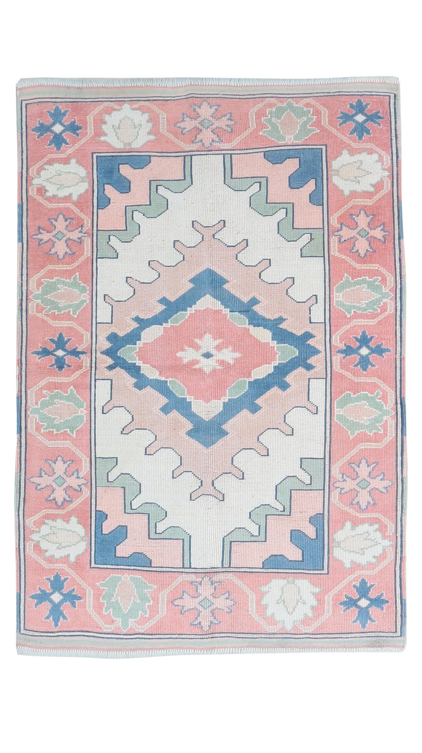 4x6 Pink Blue Turkish Rug
