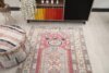 4x6 Pink Blue Turkish Rug, 4x6 Handwoven Wool Rug, 4x6 Oushak Rug, Handmade Rug, Living Room Rug, Vintage Rug, Kitchen Area Rug, Dining Rug - Görsel 7